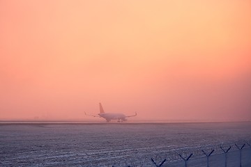 Image showing Freezing fog at the airport