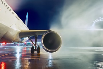 Image showing Deicing of the airplane