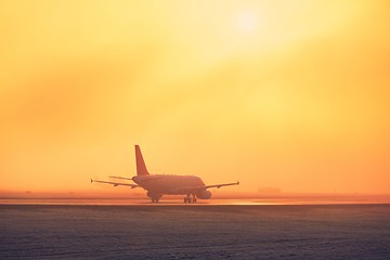 Image showing Freezing fog at the airport