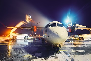 Image showing Deicing of the airplane