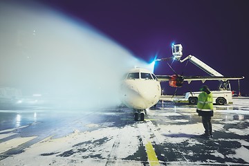 Image showing Deicing of the airplane