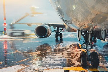Image showing Deicing of the airplane