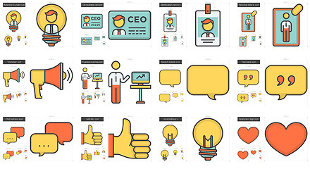 Image showing Human resources line icon set.