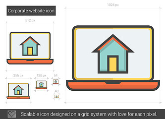 Image showing Corporate website line icon.