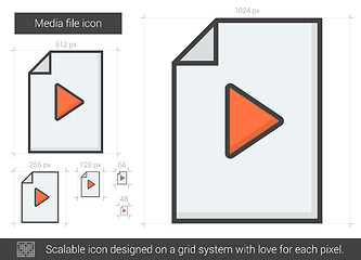 Image showing Media file line icon.