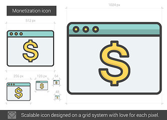 Image showing Monetization line icon.