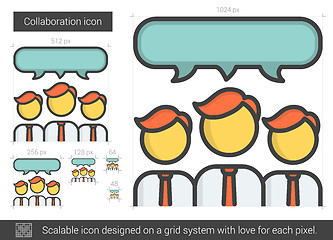 Image showing Collaboration line icon.