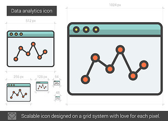 Image showing Data analytics line icon.