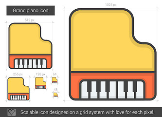 Image showing Grand piano line icon.