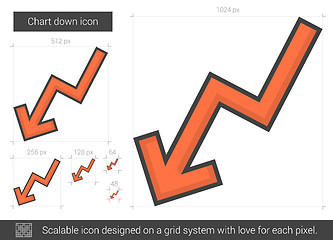 Image showing Chart down line icon.