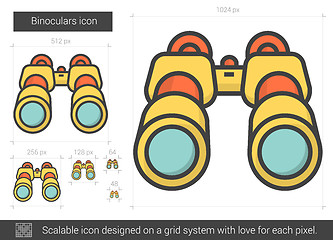 Image showing Binoculars line icon.