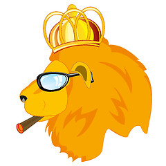 Image showing Lion in corona and spectacles