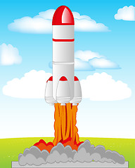 Image showing Start the rocket in cosmos