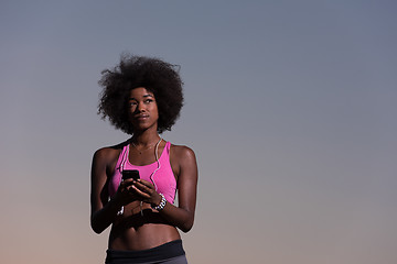 Image showing young african american woman in nature