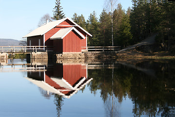 Image showing Lake and red house