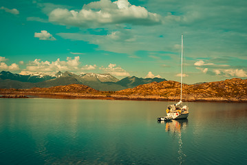 Image showing White boat on water