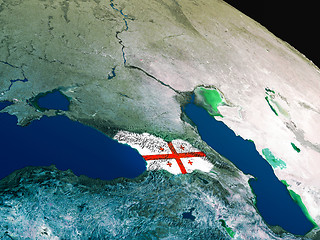 Image showing Flag of Georgia from space