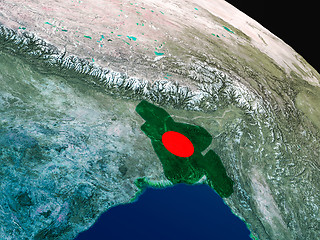 Image showing Flag of Bangladesh from space