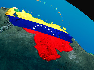 Image showing Flag of Venezuela from space