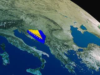 Image showing Flag of Bosnia from space