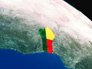 Image showing Flag of Benin from space