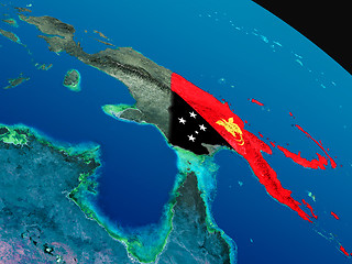 Image showing Flag of Papua New Guinea from space