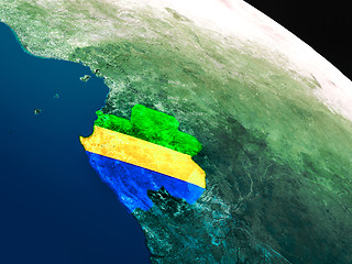 Image showing Flag of Gabon from space