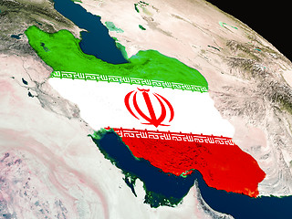 Image showing Flag of Iran from space