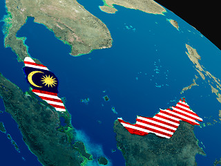 Image showing Flag of Malaysia from space