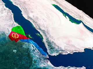 Image showing Flag of Eritrea from space