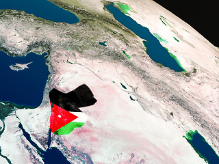 Image showing Flag of Jordan from space