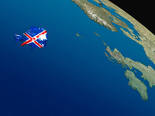 Image showing Flag of Iceland from space