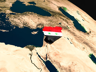 Image showing Flag of Syria from space