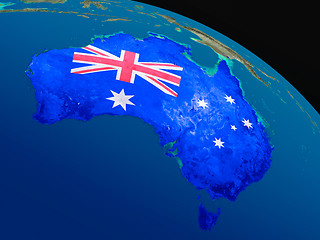 Image showing Flag of Australia from space