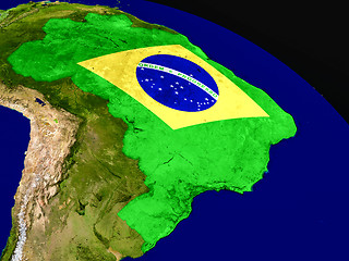 Image showing Flag of Brazil from space