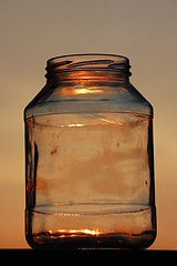 Image showing glass at sunset