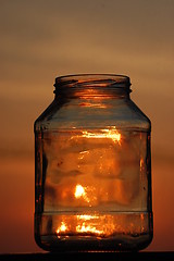 Image showing glass at sunset