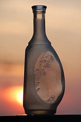 Image showing glass at sunset