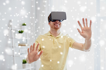 Image showing young man in virtual reality headset or 3d glasses