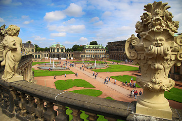 Image showing DRESDEN, GERMANY – AUGUST 13, 2016: Tourists walk and visit Dr