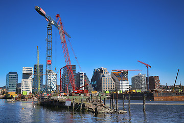 Image showing OSLO, NORWAY – AUGUST 17, 2016: A construction site of Bjorvik