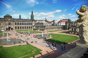 Image showing DRESDEN, GERMANY – AUGUST 13, 2016: Tourists walk and visit Dr