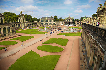 Image showing DRESDEN, GERMANY – AUGUST 13, 2016: Tourists walk and visit Dr