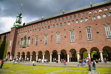 Image showing STOCKHOLM, SWEDEN - AUGUST 19, 2016: Tourists walk and visit Sto