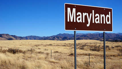 Image showing Maryland brown road sign