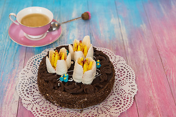 Image showing Cake on color background
