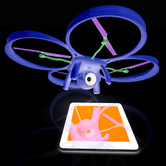 Image showing Drone with tablet pc