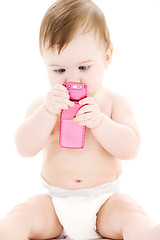 Image showing baby with cell phone