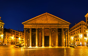 Image showing Pantheon at the Piazza della Rotonda