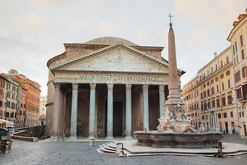 Image showing Pantheon at the Piazza della Rotonda